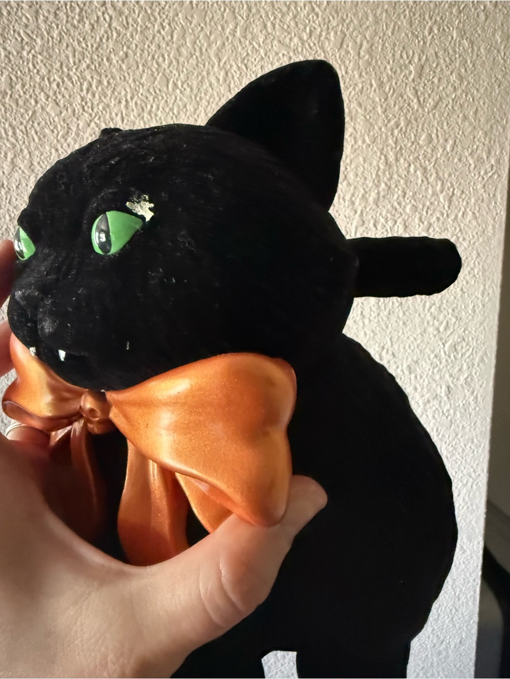 Bath and body Works Black Cat with Orange Bow Candle Holder - Picture 4 of 4